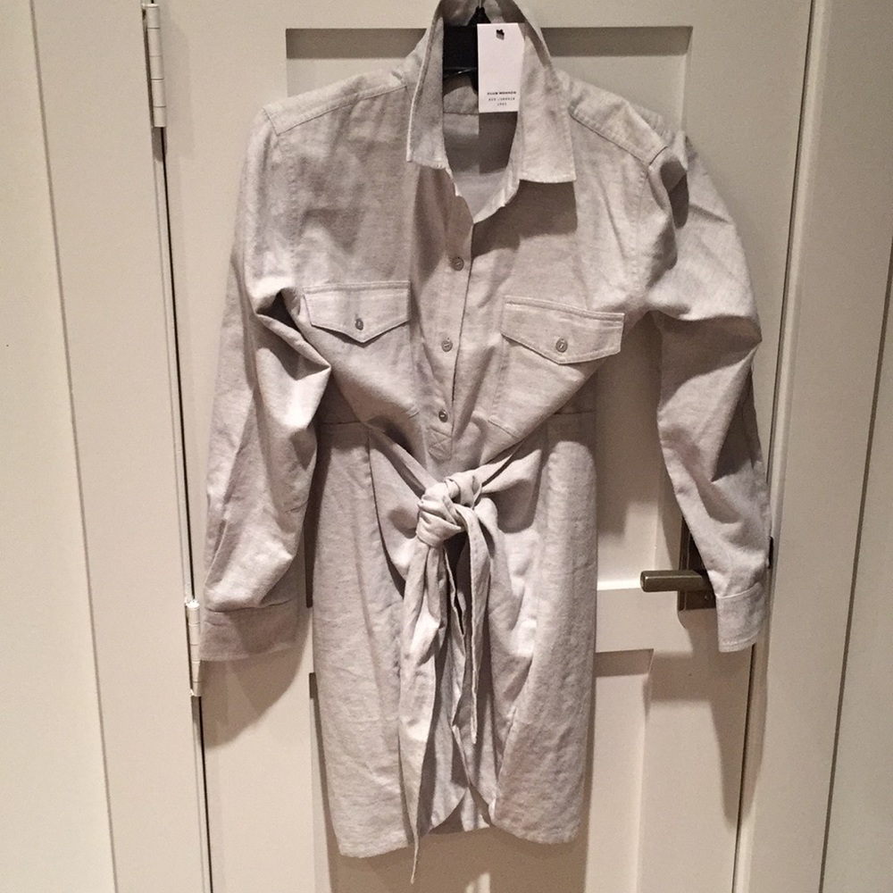 Club Monaco NWT flannel shirt dress. - Picture 2 of 4
